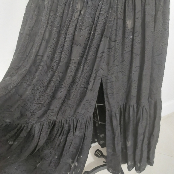 L'Agence Black Burnout Silk Maxi Dress - Picture 6 of 8